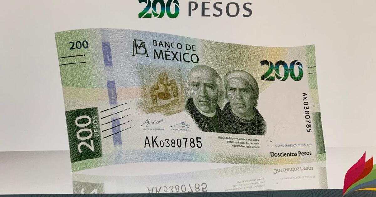 Así luce el nuevo billete de 200 pesos